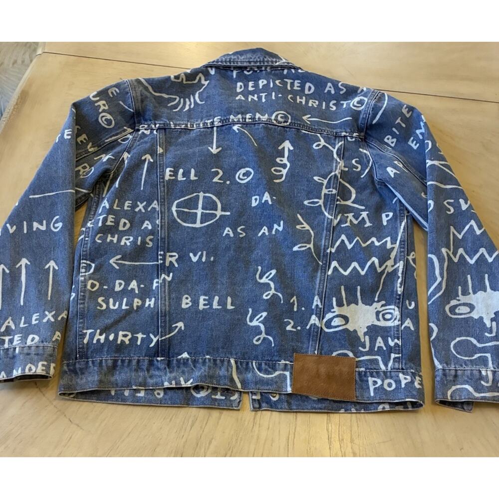 Diamond Supply X Basquiat Doodle Denim Jacket Limited All Over Graphic Print S - Picture 4 of 16